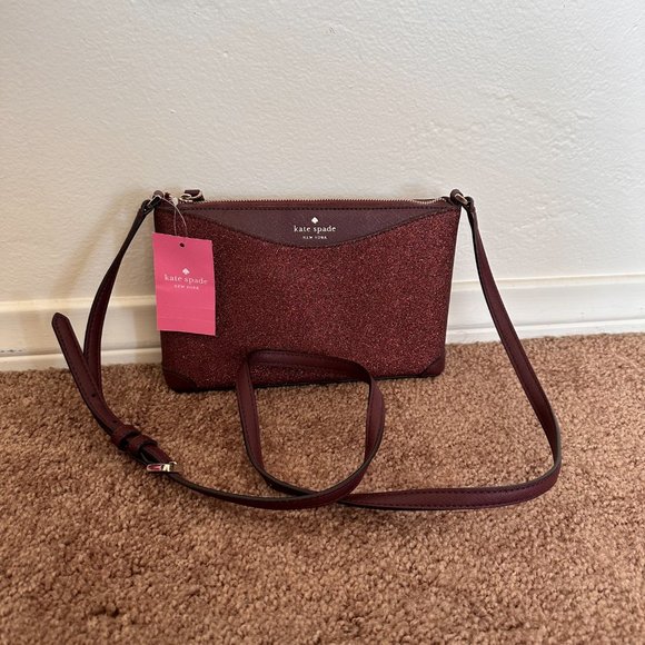 NWT KATE SPADE Shimmy Deep Nova Glitter Crossbody - Picture 2 of 5